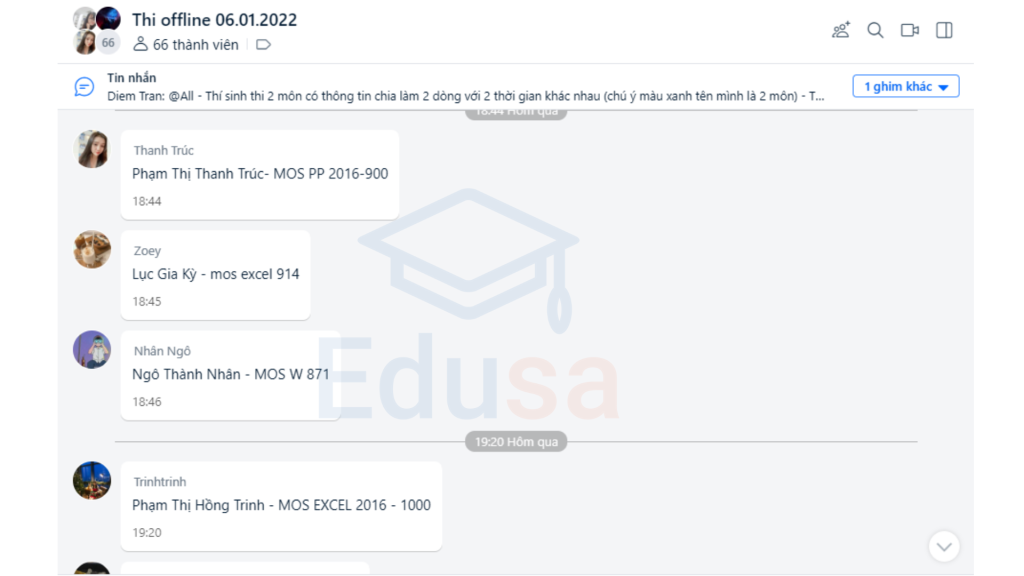 Hồng Trinh đạt điểm tuyệt đối với môn Excel vô cùng khó sau khóa học MOS online 100% tại EDUSA