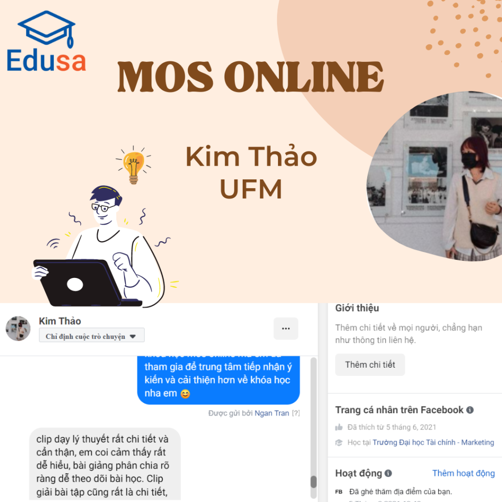 Khóa học MOS online 100% đang được rất nhiều bạn sinh viên ưa chuộng vì sự tiện lợi và chất lượng vẫn tốt như khóa offline