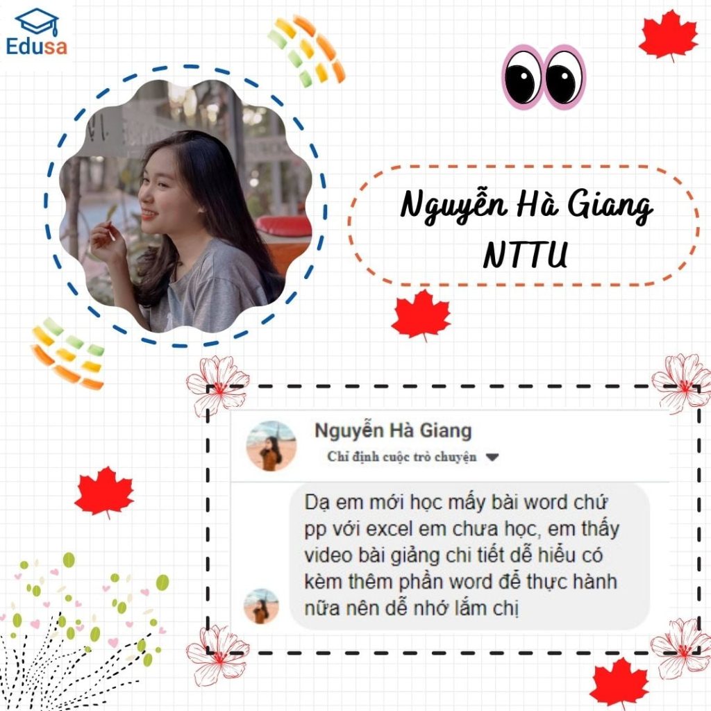 Hà Giang sinh viên đại học Nguyễn Tất Thành đã mua khóa học MOS ONLINE 100% Combo 3 môn tại EDUSA