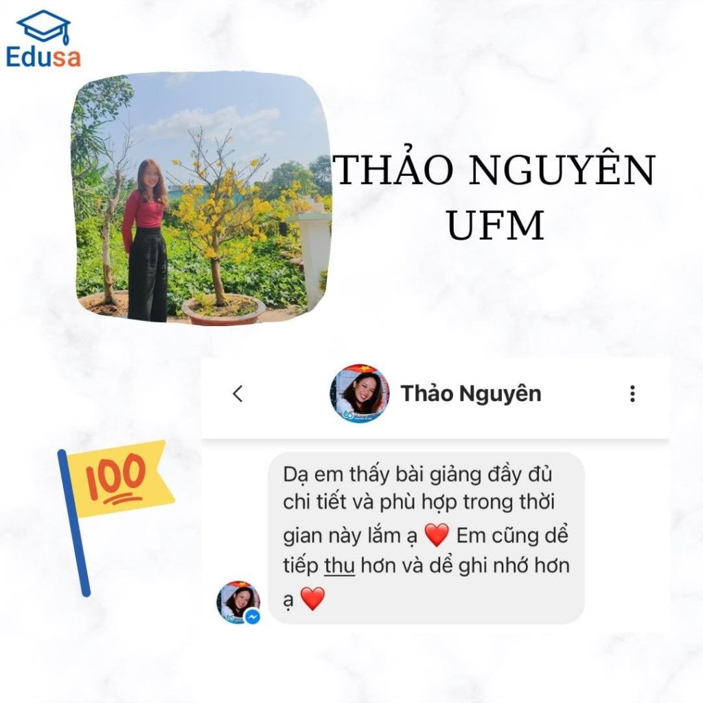 Thảo Nguyên đã tham gia khóa TOEIC online 100% tại EDUSA và cảm thấy hài lòng