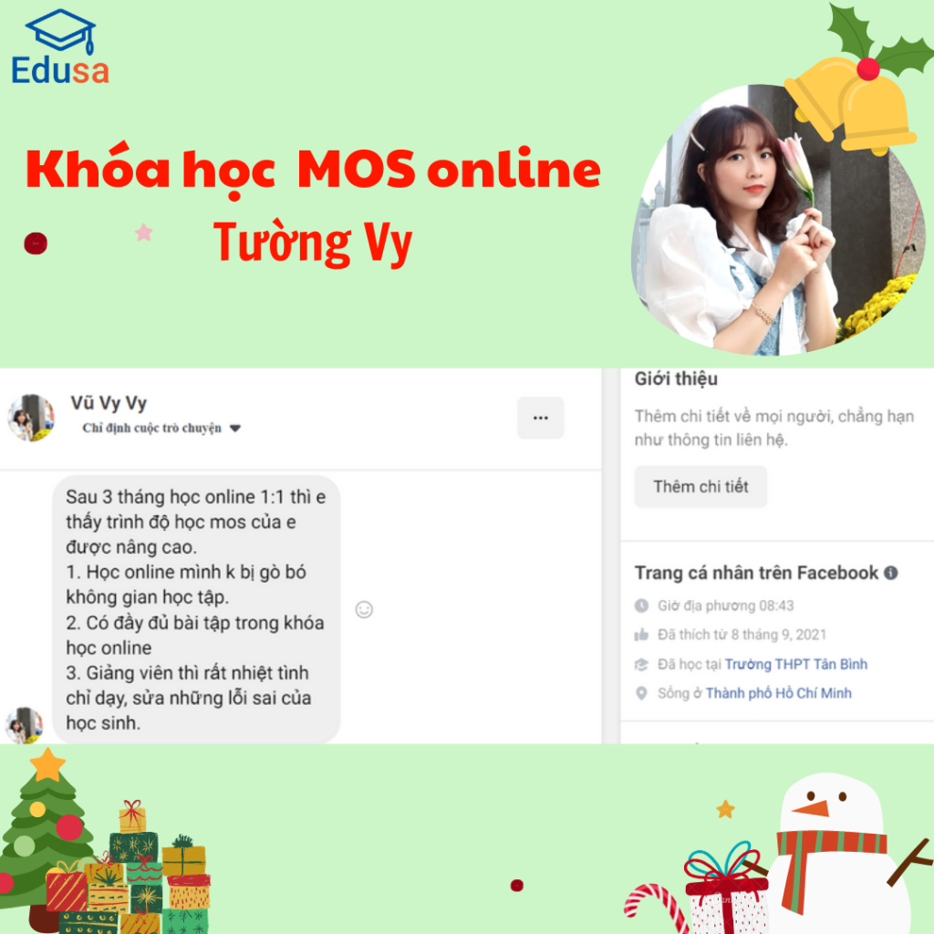 Tường Vy sinh viên trường HUFLIT đã nâng cao được trình độ tin học văn phòng sau khi tham gia khóa MOS online 1:1 tại EDUSA